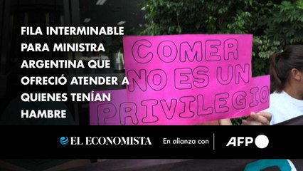 Fila interminable para ministra argentina que ofreció atender a quienes tenían hambre