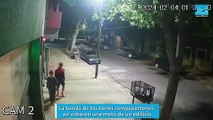 La banda de los nenes rompeportones: así robaron una moto de un edificio