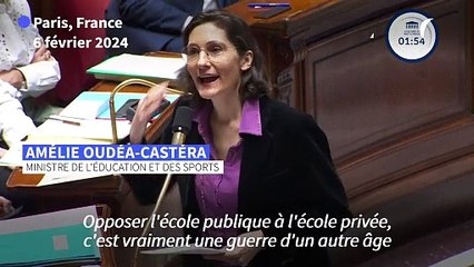 Opposer école publique et privée: une "guerre d'un autre âge", selon Oudéa-Castéra
