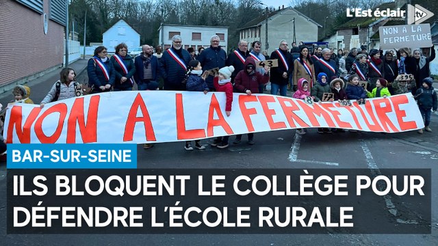 Pour défendre l'école rurale, ils manifestent à Bar-sur-Seine et bloquent le collège Paul-Portier