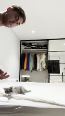 Kitten Won't Let Owner Make The Bed