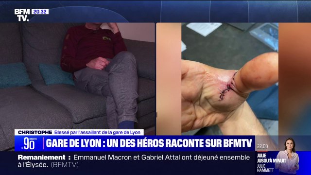 Je n'ai pas réfléchi, je lui ai sauté dessus , témoigne Christophe, 56 ans, blessé par l'assaillant de la Gare de Lyon