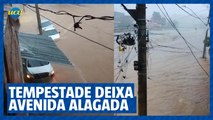Chuva em BH: avenida Heráclito Mourão de Miranda volta a ficar alagada