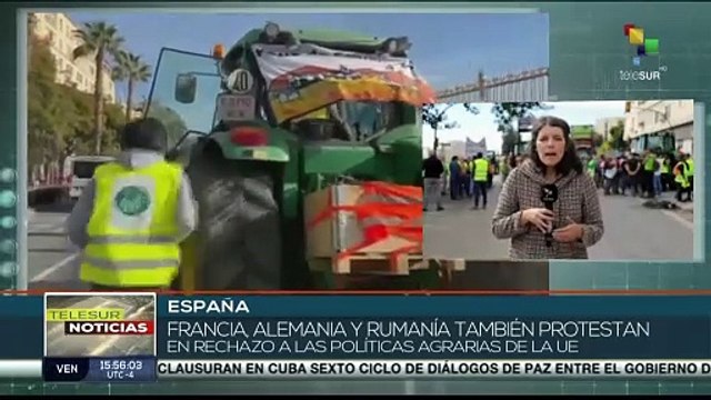 España: Agricultores y ganaderos realizan manifestaciones por crisis en Europa