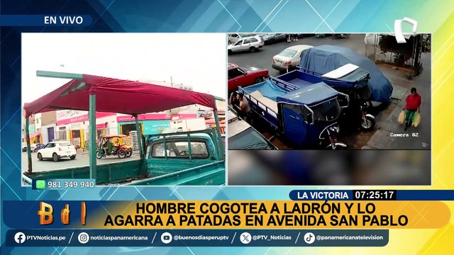 La Victoria: hombre le da una paliza a delincuente que intentó robar su motocarga