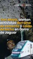 Tren Maya l Derrame de cemento y “empieza a caerse el techo” alertan activistas en Garra de Jaguar