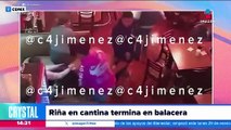 VIDEO: Riña en cantina termina en balacera