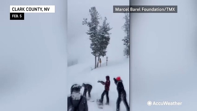 Avalanche sweeps through Lee Canyon Ski Area