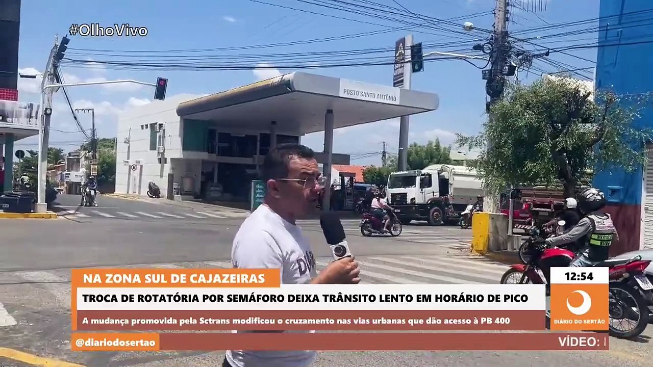 Troca de rotatória por semáforo na zona sul de Cajazeiras divide opiniões de motoristas e motociclistas