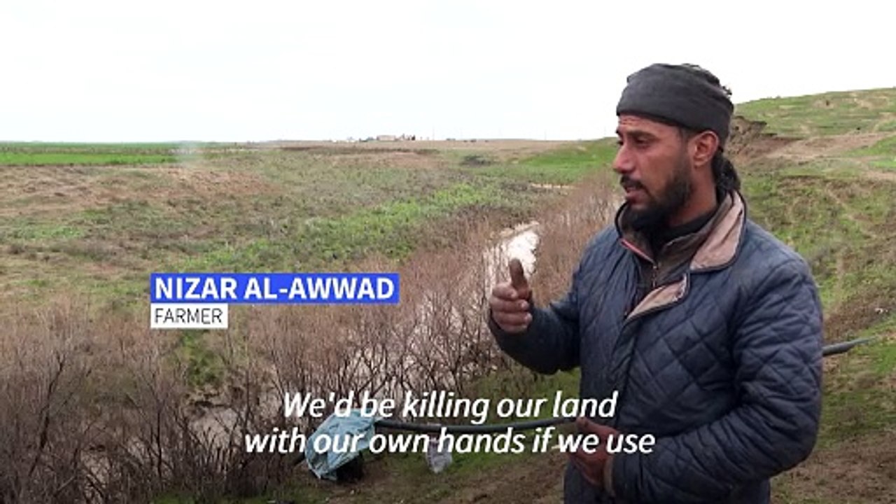 Oil slicks blamed on Turkish strikes blight northeast Syria river