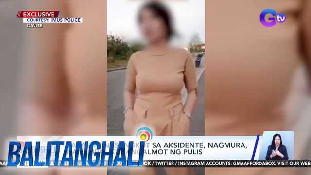 Babaeng nasangkot sa aksidente, nagmura, nanampal at nangalmot ng pulis | BT