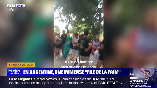 En Argentine, les images d'une immense file de la faim devant le ministère du Capital humain à Buenos Aires