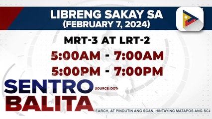 MRT-3 at LRT-2, may libreng sakay ngayong araw