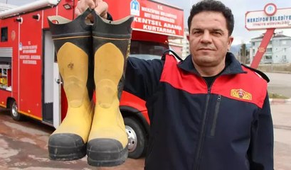 Görüntüler yürekleri dağlamıştı... Kahraman itfaiyeci o botları bir daha giymemiş