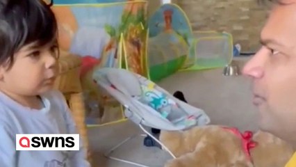 Komischer Moment: Kleinkind erkennt Vater ohne Bart nicht mehr