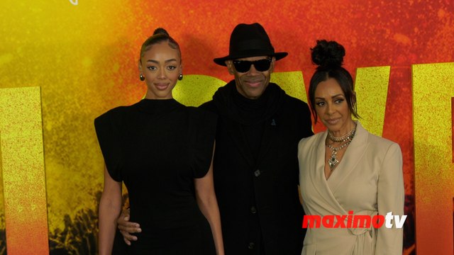 Bella Harris, Jimmy Jam, Lisa Padilla Bob Marley: One Love Los Angeles Premiere Black Carpet