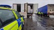 Lorry A14 stopped near Kettering in search for migrants