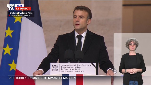 Hommage aux victimes françaises du 7 octobre: Rien ne saurait justifier ni excuser ce terrorisme , affirme Emmanuel Macron