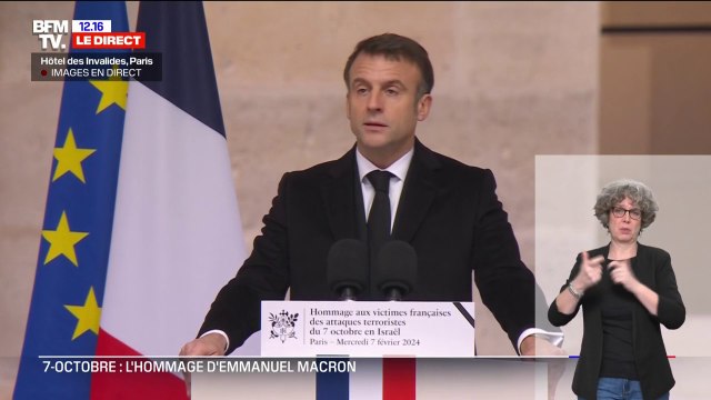 Leurs visages sont là : Emmanuel Macron rend hommage aux victimes françaises du 7-Octobre aux Invalides