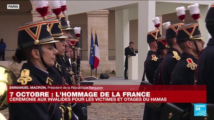 Replay : discours d'Emmanuel Macron lors de la cérémonie nationale aux victimes des attaques du 7 octobre en Israël