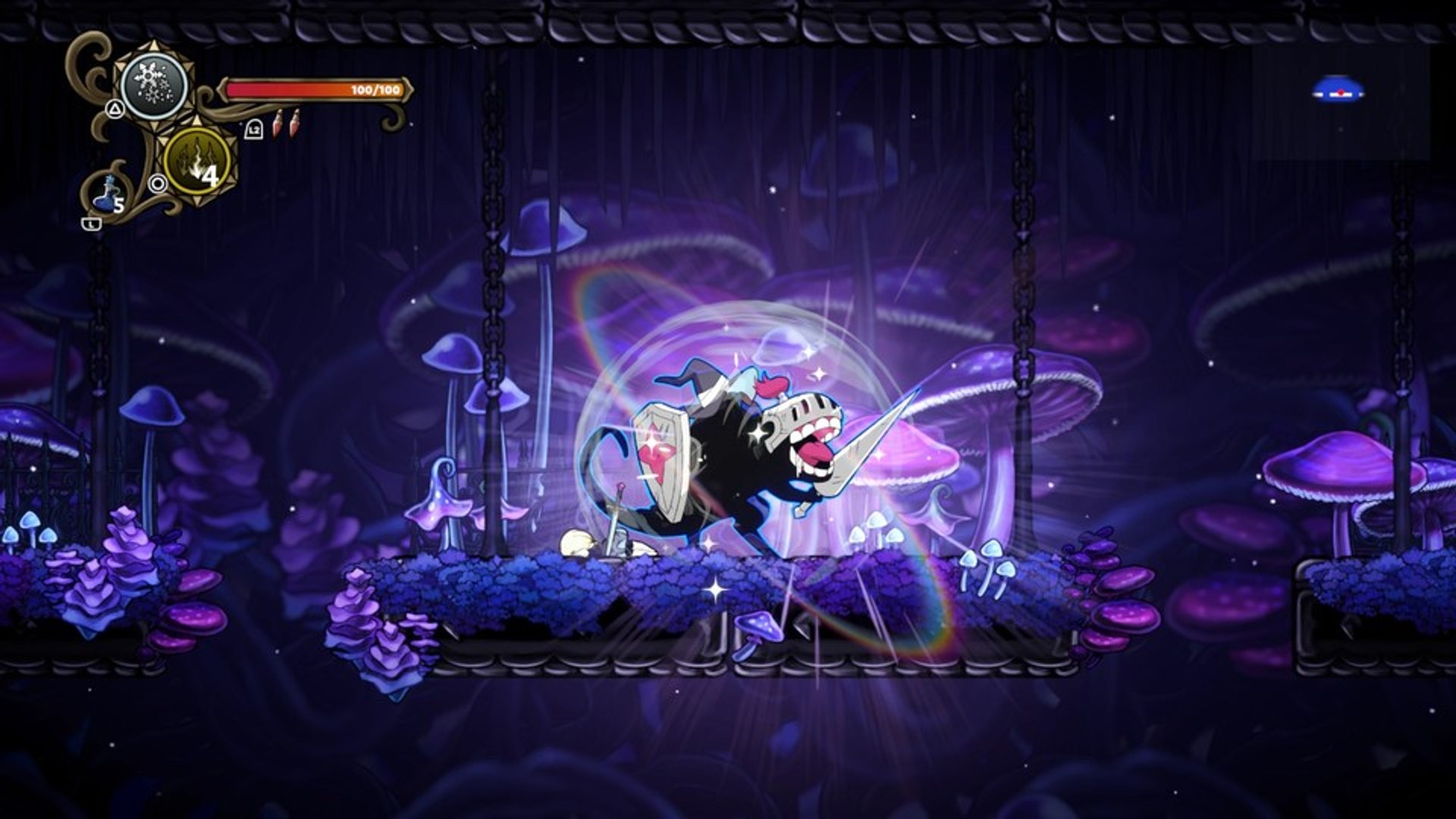 ⁣In Never Grave: The Witch and The Curse trifft Hollow Knight auf Cult of the Lamb