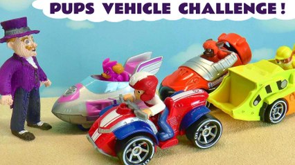 The Mighty Pups Vehicle Racing Challenge with Paw Patrol Mayor Humdinger