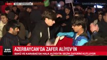 Azerbaycanlılar İlham Aliyev'in zaferini böyle kutladı