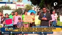 SJL: Padres del colegio “El Bosque” denuncian que 60 alumnos no cuentan con vacantes