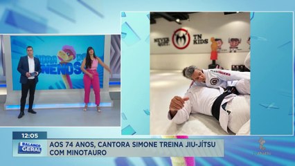 Simone treina jiu-jitsu com Minotauro