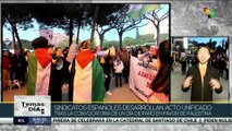 Sindicatos españoles realizan un día de paro en favor de Palestina