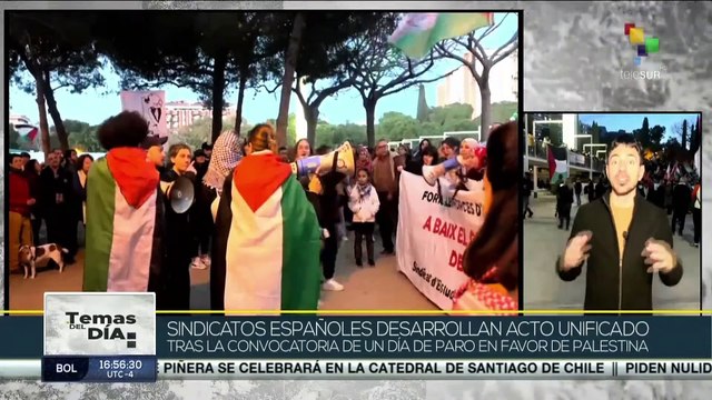 Sindicatos españoles realizan un día de paro en favor de Palestina