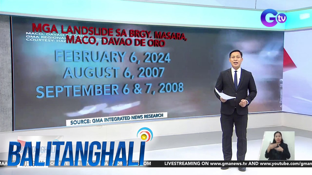 Mines and Geosciences Bureau: May "very high landslide susceptibility" rating ang Brgy. Masara sa Maco, Davao de Oro | BT
