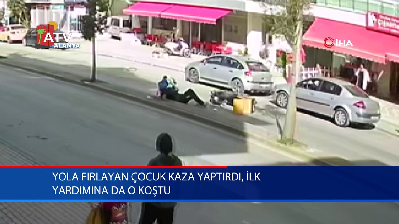 Yola fırlayan çocuk kaza yaptırdı, ilk yardımına da o koştu