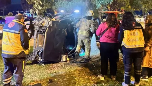 Kartal'da otomobil takla attı, polis ekipleri sürücüyü aradı