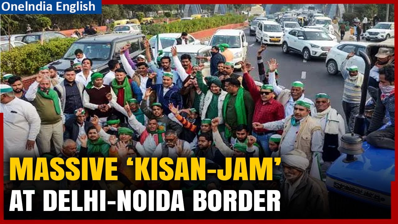 Farmers’ Protest : Huge jam at Delhi-Noida border as UP farmers march to Parliament | Oneindia News