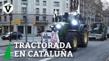 Los tractores catalanes avanzan al Parlament y siguen bloqueando Barcelona