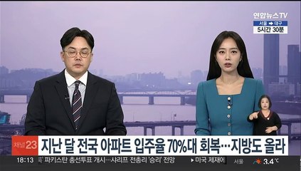 지난달 전국 아파트 입주율 70%대 회복…지방도 상승
