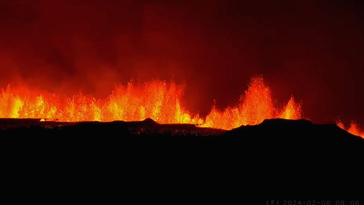 Watch: Molten rock shoots from fissures as Iceland volcano erupts again