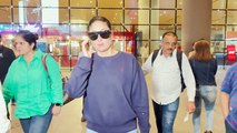 Kareena Kapoor spotted in Stylish Avatar at the airport wearing denim with blue sweatshirt