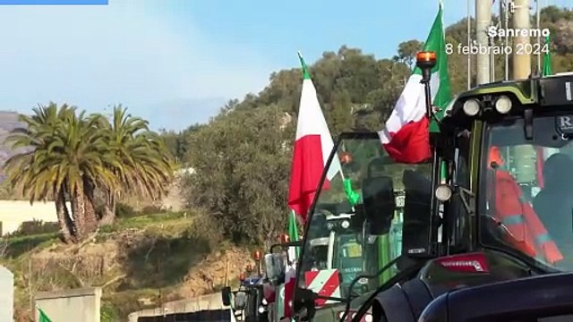 Sanremo, arrivati i trattori da Melegnano dopo il viaggio notturno