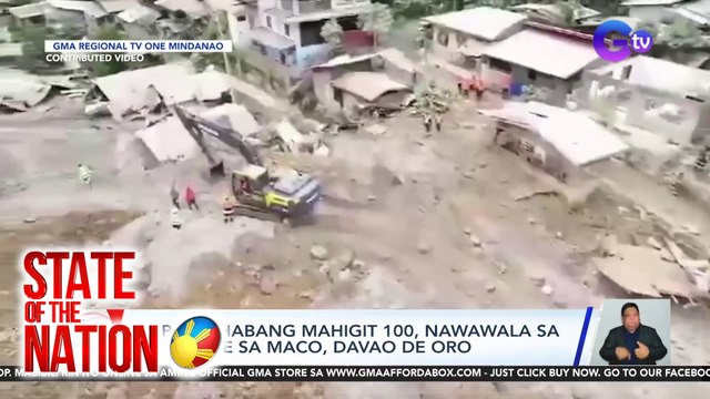 Lawak ng pinsala sa landslide sa Maco, Davao de Oro, tanaw mula sa himpapawid | SONA