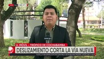 Deslizamiento de tierra provoca el corte de la ruta nueva entre Cochabamba y Santa Cruz