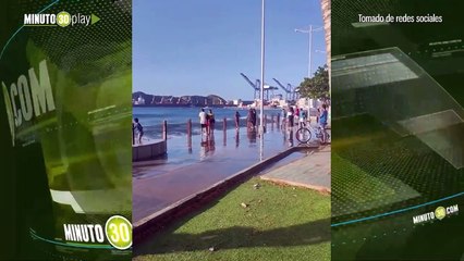 El mar de leva tiene azotada a la costa Atlántica