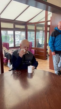 The moment two Burnley lovebirds are reunited after three months apart