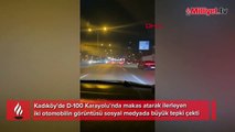 Kadıköy'de makas atarak ilerleyen trafik magandaları kamerada