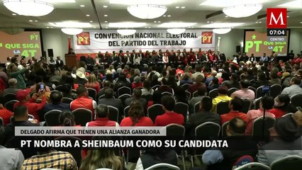PT entrega a Sheinbaum constancia como candidata presidencial