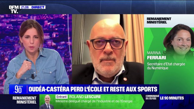 Remaniement: On est plutôt satisfaits qu'il y ait un ministre de l'Éducation nationale de plein exercice , indique Bruno Millienne (Modem)