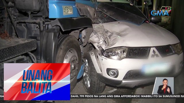 SUV, sumalpok sa truck; MMDA traffic enforcer, muntik nang mahagip | UB