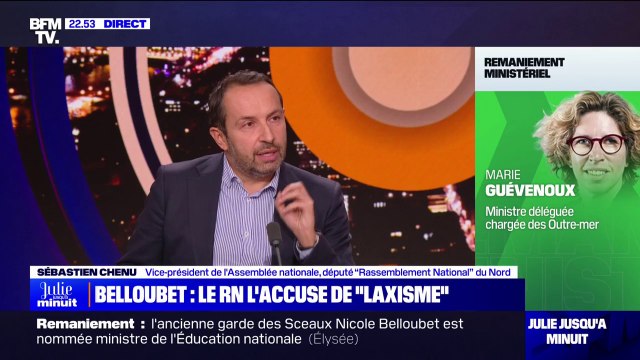 Pour Sébastien Chenu (RN), la nomination de Nicole Belloubet à l'Éducation nationale signifie la fin de l'autorité