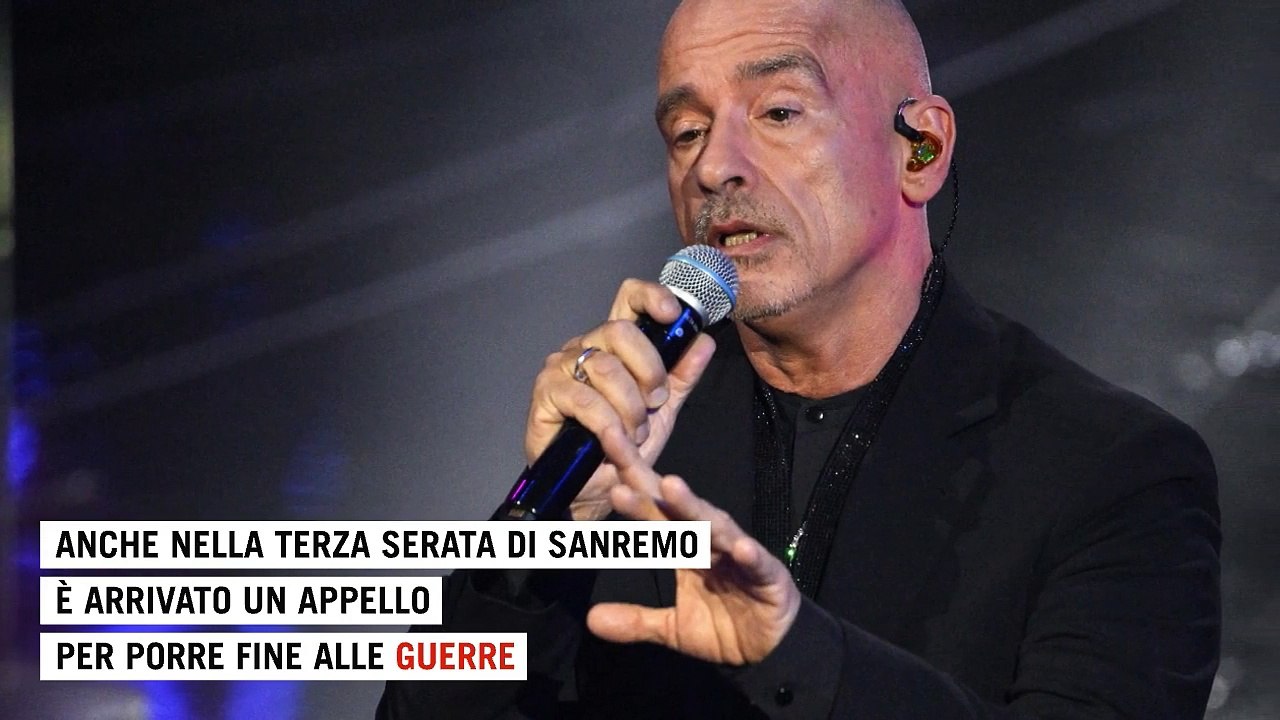 Eros Ramazzotti, appello per la pace dal palco dell'Ariston: "Basta guerre"